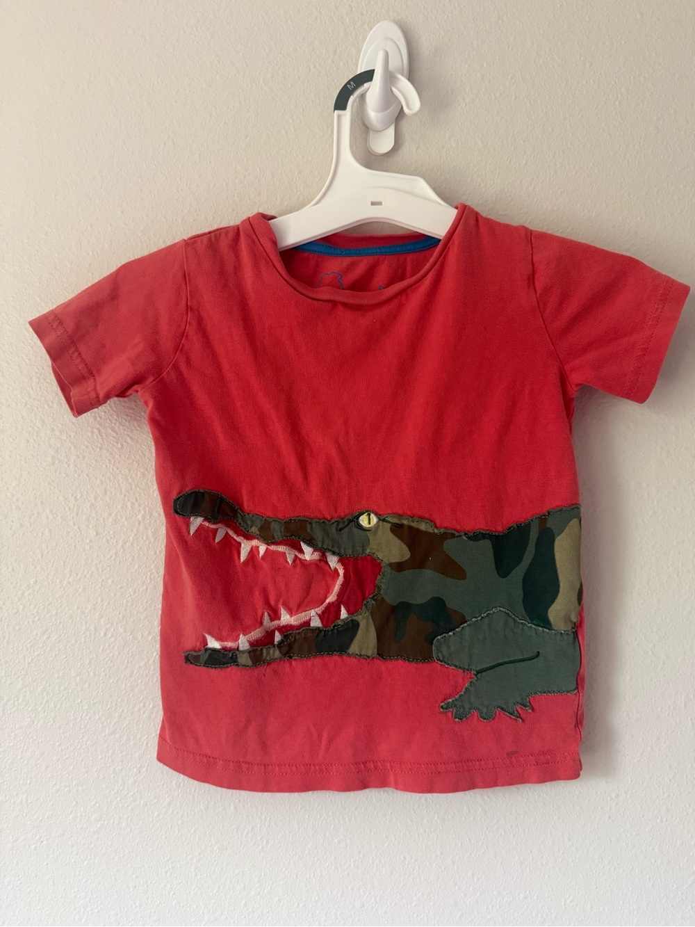 Mini Boden Alligator Orange Shirt 3-4